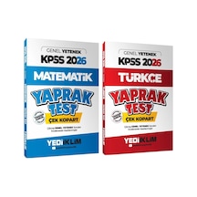Yediiklim Yayınları 2026 Kpss Genel Yetenek Türkçe Ve Matematik Çek Kopar Yaprak Test Seti 2 Kitap