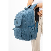 Baginn Lise Okul Sırt Çantası Çok Cepli Hafif Klinkır Kumaş 43 x 30 Cm