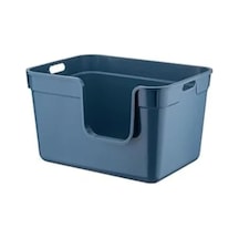 Mavi 54x40x32 Yarı Açık Kedi Tuvaleti, Konforlu Ve Pratik Açık Ahşap