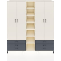 Kronos Dolap 13 Raflı 6 Çekmeceli 2 Askılı 220x59x243 Aytaşı-aytaşı/antrasit Çok Renkli
