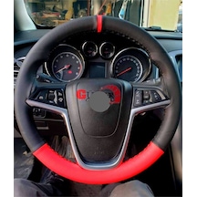 Ford C Max Uyumlu Dikmeli Direksiyon Kılıfı Iki Renkli Yüzüklü Kırmızı