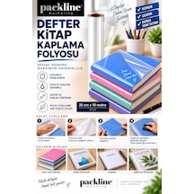 Packline Marketing Şeffaf Kendinden Yapışkanlı Defter Kitap Kaplama Folyosu 25cm X 10metre