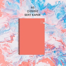 A5 Çizgisiz 96 Sayfa 60 Gr Beyaz Kağıt Sert Karton Kapak Telli Defter The Notebook Turuncu
