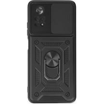 Xiaomi Poco X4 Pro 5g Uyumlu Kılıf Pars Lens Yüzüklü Silikon - Siyah Çok Renkli