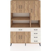 Hyperion Dolap 9 Raflı 5 Çekmeceli 5 Kapaklı 132x44x195 Çam-ç... Çam