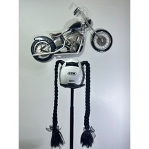 Motor & Motosiklet Çift Siyah Örgü Saç Kask Dış Aksesuarı Diğer