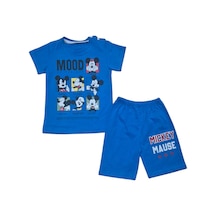 Micky Şort T-shirt Bebek Çocuk Yazlık Takım Saks