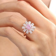 Mia Vento Effective Diamond Milano Rüyası Rose Renk Pink Taşlı Gümüş Yüzük
