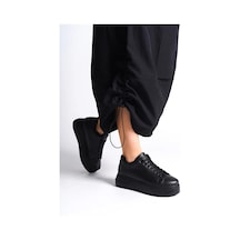 Bıana Bağcıklı Ortopedik Taban Kadın Sneaker Spor Ayakkabı Cst - Siyah Siyah