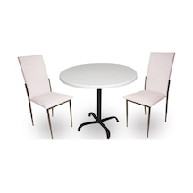 Beymobilya Bahçe Ve Balkon Masa Takımı Indigo Werzalit Yuvarlak - Gözde 2Li (535124812) Beyaz