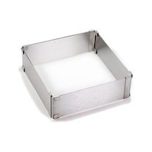 Kare Ayarlanabilir Kek Pasta Kalıbı Yükseklik 8cm Ayarlı Kare Metal Metalik Diğer