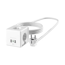 S-link Prz04 4 Soketli 2 Usb 1 Type-c Pd20 2m 306 Joule Tam Bakır Küp Beyaz Akım Korumalı Priz Kdo