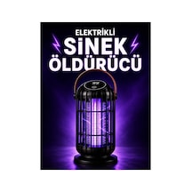 Şarjlı Elektrikli Sinek Öldürücü Lamba Dijital Ekranlı Sinek Öldürücü Type-c Şarjlı, Uv Mor Işıklı, Kablosuz Sivrisinek Öldürücü
