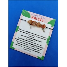 Gümüştel El Sanatları Sertifikalı Kahverengi Kelebek Detaylı Kalsit Doğal Taş Bileklik Çok Renkli