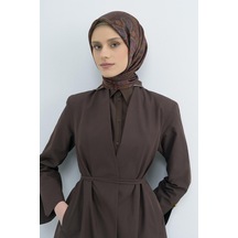 Armine Sura Saf İpek Eşarp 9540 - 34 Bordo Batik Desen Bordo