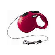 Flexi New Classic Otomatik İp Köpek Gezdirme Tasması S 12kg 5m Kırmızı