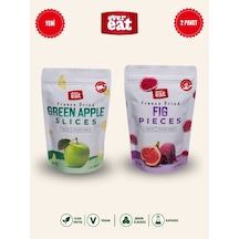 Evereat Elma-incir Freeze Dry Meyve Cipsi 2'li Paket Doğal Atıştırmalık Seti 1 Adet