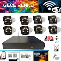 Arna 5 Mp Lens 2 Mp 1080p Gece Renkli 8 Kameralı Wıfı Özellikli Kamera Seti 320 Gb Hdd - Wf-32084w