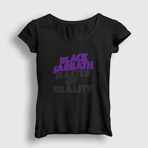 Presmono Kadın Reality Black Sabbath T-shirt Siyah