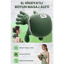 Enshall Şarjlı El Hissiyatlı Avuç İçi Kızılötesi Isıtmalı Boyun Omuz Ve Sırt Masaj Aleti Rahatlatıcı Masaj Cihazı Yeşil
