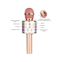 Besthome1 Mavi Led Kablosuz Mikrofon - Bluetooth Hoparlör, Ktv, Ses Kaydı, Akustik Gürültü Engelleyici, Tf Kart Desteği