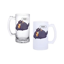Şişman Kedi Buzlu Ya Buzsuz Seçenekleriyle Bira Bardağı