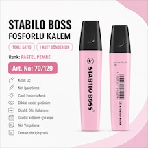 Boss Fosforlu Kalem 1 Adet Metin İşaretleme Kalemi Pastel Pembe