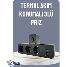 Anahtarlı Çoklu Priz 3 Usb 1 Type-c Hızlı Semeglbl - 33 Şarj Destekli