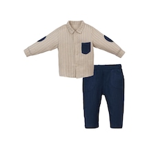 Çizgili Ön Cepli Erkek Bebek İkili Takım-lacivert Lacivert Çizgili Ön Cepli Erkek Bebek İkili Takım-lacivert Lacivert