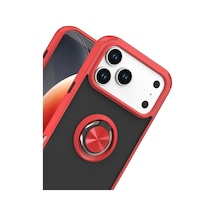Apple iPhone  Uyumlu  17 Pro Montreal Yüzüklü Silikon Kapak - Kırmızı