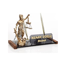 Avukat Masaüstü İsimlik Themis Heykel Ofis Masa İsimliği