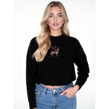 Geyik Unisex Sweatshirt Siyah