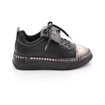 Dgn B06 Kadin Sneaker Ayakkabi Siyah Platin Ayna