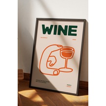 Wine Dekoratif Poster Tablo Siyah Çerçeveli