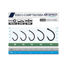 Owner 53263 C-3 Carp Tsuyoshi Black Chrome Sazan İğnesi 8