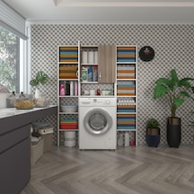 Kenzlife Çamaşır Makinesi Dolabı Veronikamaksduble Crd 180 126 20 Banyo Arkalıksız Raflı Çok Renkli