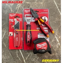 Milwaukee 180mm Pense Cobalt Çelik 1000v 3fnk 5metre Maket Bıçağı Açacak 4set Diğer