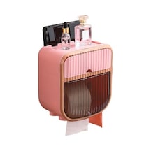 Pembe Doku Kabı Neme Dayanıklı Organizatör Plastik Kolay Kurulum Duvar Asılı Tuvalet Kağıdı Raf Ev Gereçleri