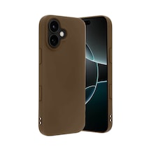 iPhone Uyumlu 17 First Silikon - Kahverengi Düz Renkli
