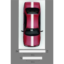 Oto Kaput-tavan-bagaj Çift Şerit Sticker 3 Lü Set - 120 20 Cm/2adet - 100 20 Cm/1 Adet2330