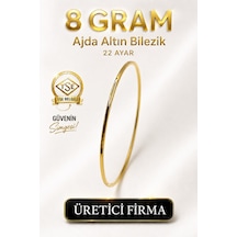 22 Ayar Tse Belgeli 8 Gram Ajda Altın Bilezik İşçiliksiz Yatırımlık