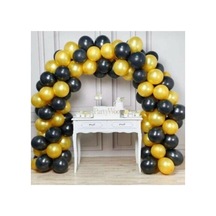 50 Adet Metalik Siyah -altın Gold Balon-nişan-parti-düğün Balonu Sarı