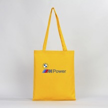 Bmw Logo M Power Yazı Sarı Gabardin Bez Çanta