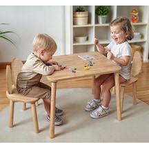 Bee Smart Safir Meşe Beyaz Naturel 2 Sandalye - Standart Diğer