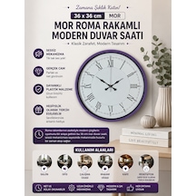 36 Cm Mor Roma Rakamlı Duvar Saati 04632744