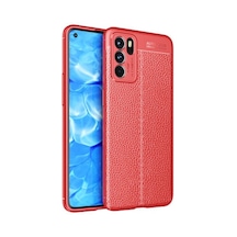 Oppo Reno 6 4g Kılıf Deri Silikon Yüzeyli Yüksek Kaliteli Silikondan Üretilmiş Premium Silikon Kapak Ryc/niss Kirmizi