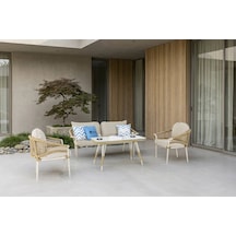 Aqua Midi Bahçe Balkon Oturma Grubu Krem