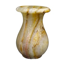Doğal Oniks Taş Lale Vazo Şık Ve Dekoratif El İşçiliği-12cm