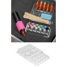 Ink Tray Dövme Boya Pota Organizer 20'li Steril Setup Seti