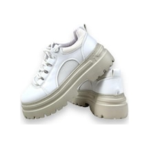 Kadın Zalt Beyaz Konfortaban Fileli Yazlık Günlük Yürüyüş Spor Sneaker 6 Cm Spz01 001